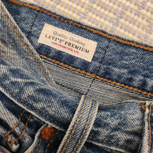 Levis Premium High Rise Denim Skirt Women Size 25 Blue Color Vacation Beach Jean - Picture 8 of 14